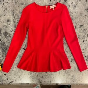 Red Philosophy Peplum Shirt